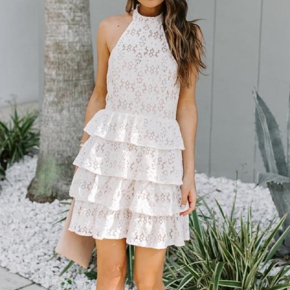 Vici Dresses & Skirts - NWT VICI To Be‎ Loved dress Tiered Lace Halter size L